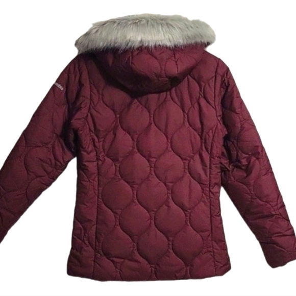 Columbia Jacket Quilted Water Resistant Winter Coat Removable Hood sz S - Picture 4 of 10